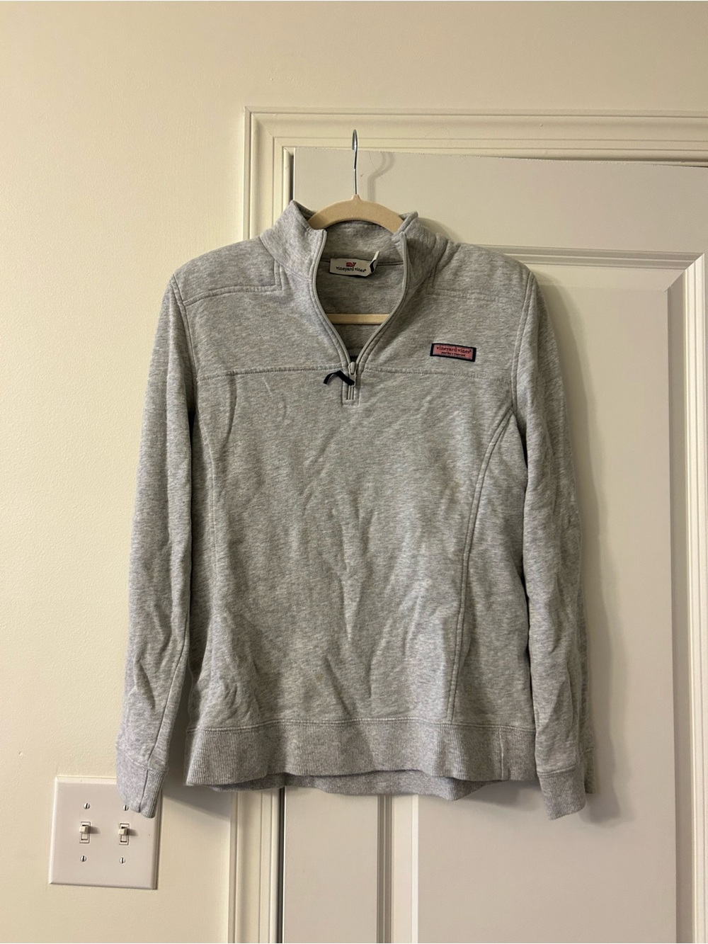 Vineyard Vines Light Gray Heather Quarter-Zip Pullover